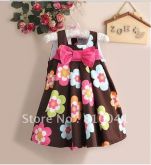 Vestido Flores Marrom